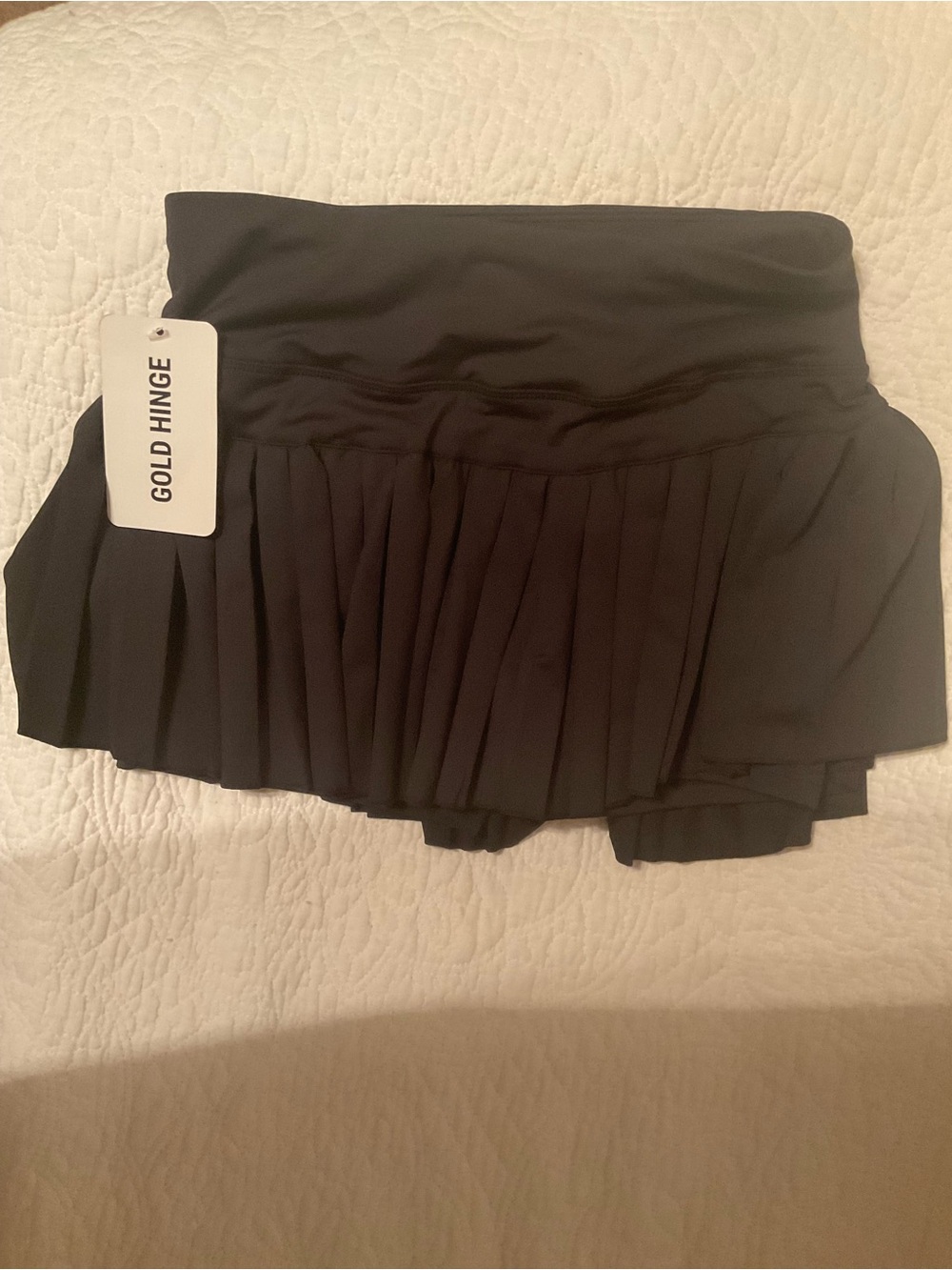 Gold Hinge Women's Black Pleated Skort
